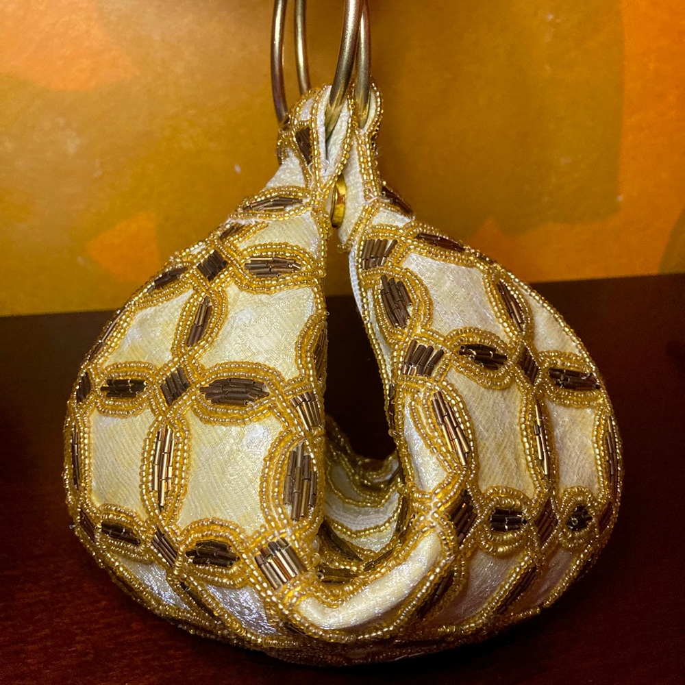 Gold Beaded Small Handbag